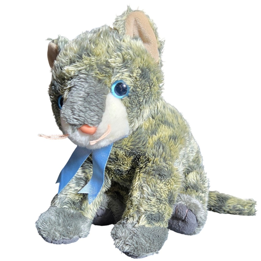 Ty Beanie Buddies Scraps the Cat Plush 12" Blue Ribbon Vintage 2003 Retro Y2K